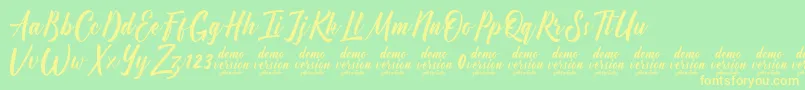 Manhattan Typeface Demo Font – Yellow Fonts on Green Background