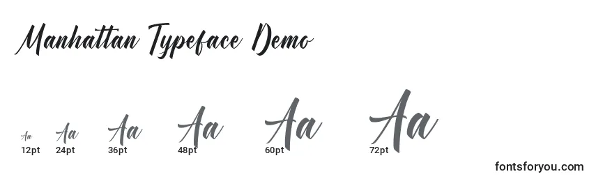 Rozmiary czcionki Manhattan Typeface Demo