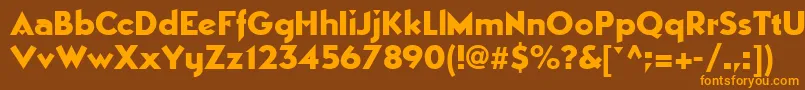 MANHATTAN Font – Orange Fonts on Brown Background