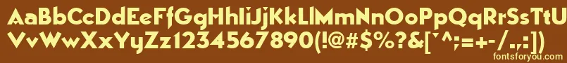 MANHATTAN Font – Yellow Fonts on Brown Background