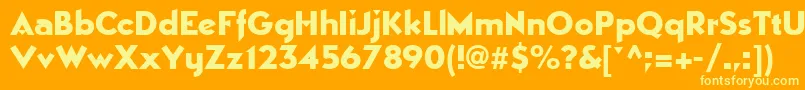 MANHATTAN Font – Yellow Fonts on Orange Background