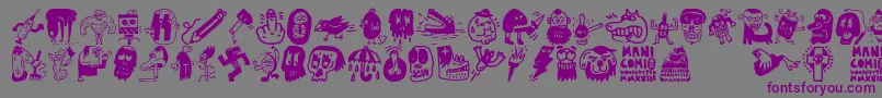 Manicomio Woodcutter Font – Purple Fonts on Gray Background