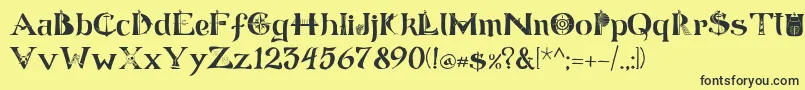 ManicSea 19 Font – Black Fonts on Yellow Background