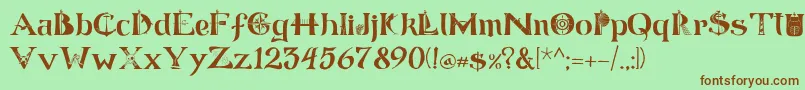 ManicSea 19 Font – Brown Fonts on Green Background