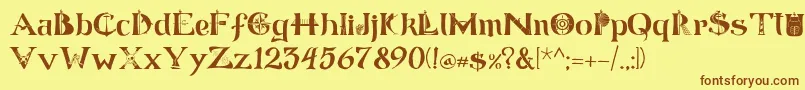 ManicSea 19 Font – Brown Fonts on Yellow Background