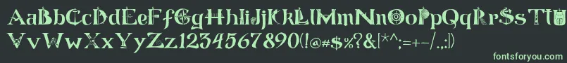 ManicSea 19 Font – Green Fonts on Black Background