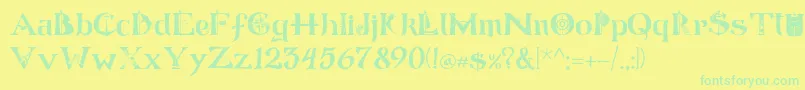 ManicSea 19 Font – Green Fonts on Yellow Background