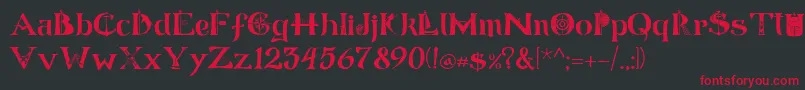 フォントManicSea 19 – 黒い背景に赤い文字