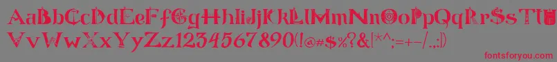 ManicSea 19 Font – Red Fonts on Gray Background