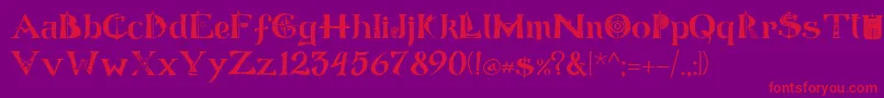 ManicSea 19-Schriftart – Rote Schriften auf violettem Hintergrund