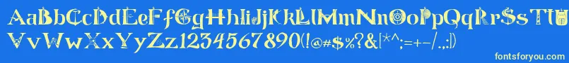 ManicSea 19-Schriftart – Gelbe Schriften auf blauem Hintergrund