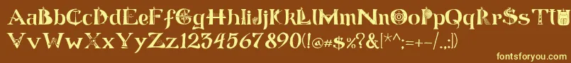 ManicSea 19 Font – Yellow Fonts on Brown Background