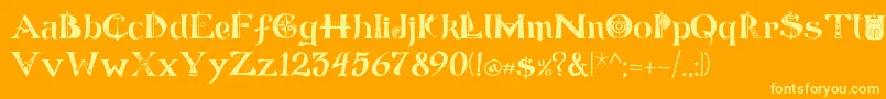 Czcionka ManicSea 19 – żółte czcionki na pomarańczowym tle