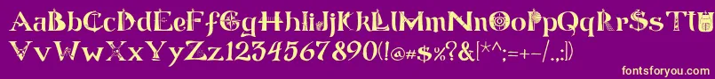 ManicSea 19 Font – Yellow Fonts on Purple Background