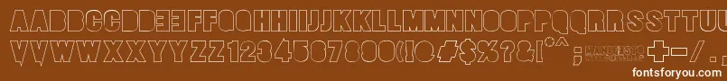 Fonte Manifesto – fontes brancas em um fundo marrom