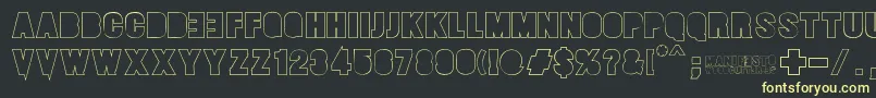 Manifesto Font – Yellow Fonts on Black Background