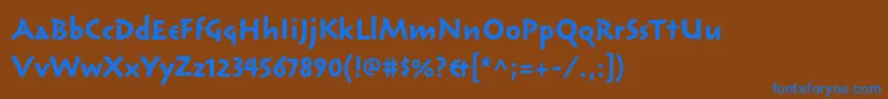 Шрифт ReliqstdBoldcalm – синие шрифты на коричневом фоне