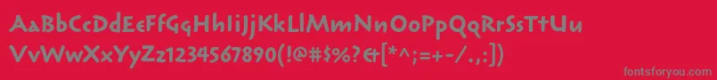 ReliqstdBoldcalm-Schriftart – Graue Schriften auf rotem Hintergrund