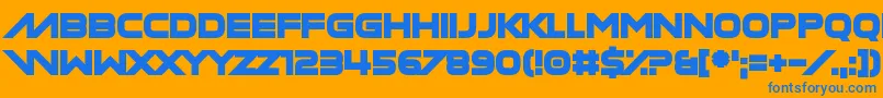 Manilla Cellos Font – Blue Fonts on Orange Background