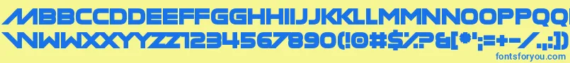 Manilla Cellos Font – Blue Fonts on Yellow Background