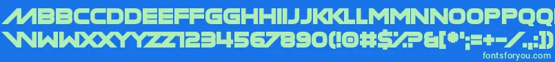 Manilla Cellos Font – Green Fonts on Blue Background