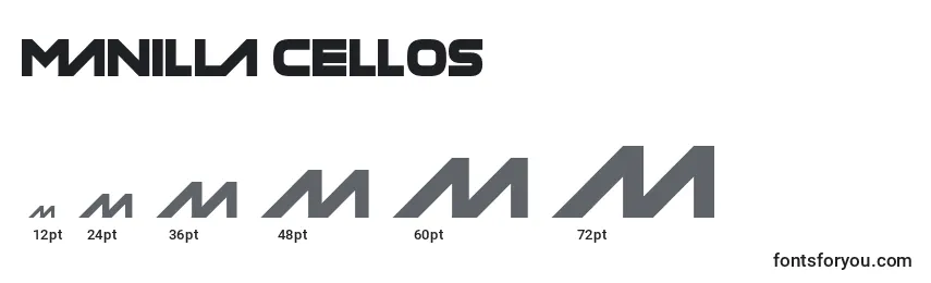 Размеры шрифта Manilla Cellos