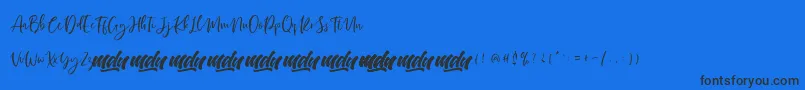 Manilla Script   FREE PERSONAL Font – Black Fonts on Blue Background