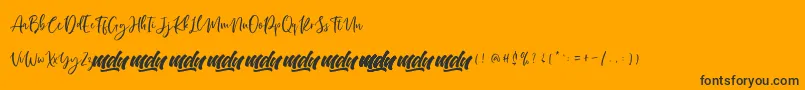 Manilla Script   FREE PERSONAL Font – Black Fonts on Orange Background