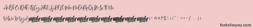 Manilla Script   FREE PERSONAL-Schriftart – Schwarze Schriften auf rosa Hintergrund