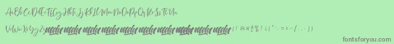 Manilla Script   FREE PERSONAL Font – Gray Fonts on Green Background