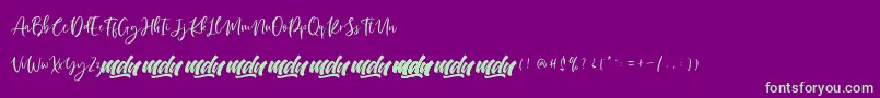 Manilla Script   FREE PERSONAL Font – Green Fonts on Purple Background