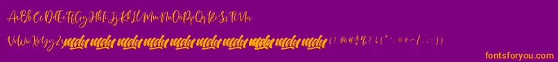 fuente Manilla Script   FREE PERSONAL – Fuentes Naranjas Sobre Fondo Morado