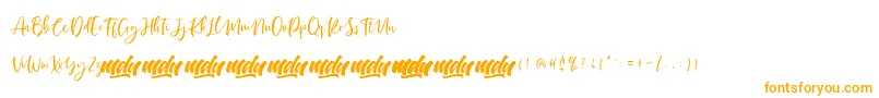 Manilla Script   FREE PERSONAL-Schriftart – Orangefarbene Schriften auf weißem Hintergrund