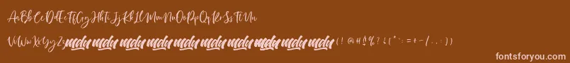 Manilla Script   FREE PERSONAL-Schriftart – Rosa Schriften auf braunem Hintergrund