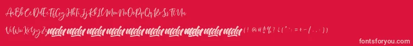 Manilla Script   FREE PERSONAL-Schriftart – Rosa Schriften auf rotem Hintergrund