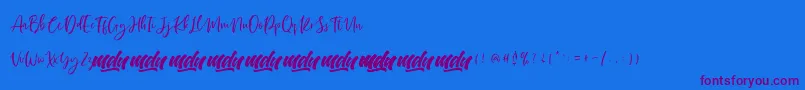 Manilla Script   FREE PERSONAL Font – Purple Fonts on Blue Background