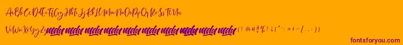 Manilla Script   FREE PERSONAL-Schriftart – Violette Schriften auf orangefarbenem Hintergrund