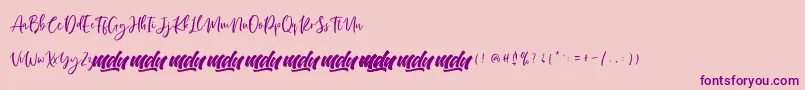 Manilla Script   FREE PERSONAL-Schriftart – Violette Schriften auf rosa Hintergrund