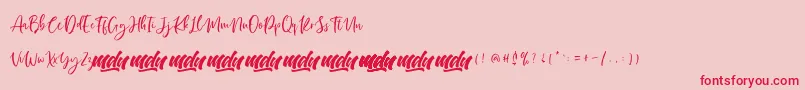 Manilla Script   FREE PERSONAL Font – Red Fonts on Pink Background