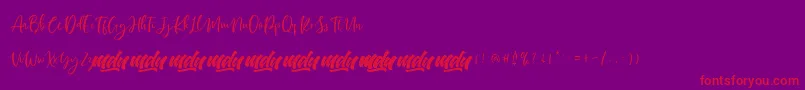 Manilla Script   FREE PERSONAL Font – Red Fonts on Purple Background