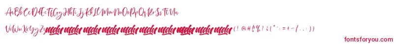 Czcionka Manilla Script   FREE PERSONAL – czerwone czcionki