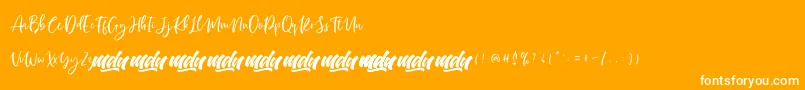 Manilla Script   FREE PERSONAL Font – White Fonts on Orange Background