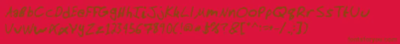 manno Font – Brown Fonts on Red Background