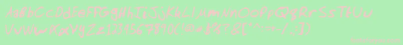 manno-fontti – vaaleanpunaiset fontit vihreällä taustalla