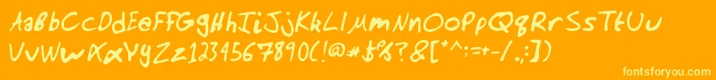 manno Font – Yellow Fonts on Orange Background