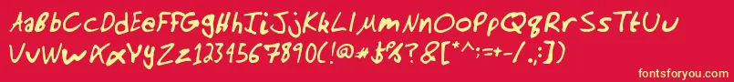 manno Font – Yellow Fonts on Red Background