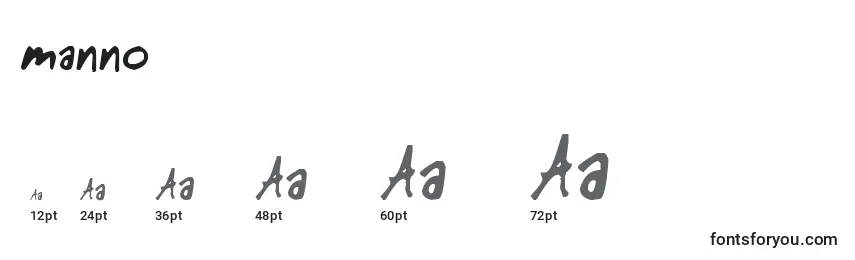 Размеры шрифта Manno (133532)