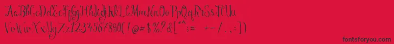 Manny Script-Schriftart – Schwarze Schriften auf rotem Hintergrund