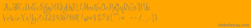Fonte Manny Script – fontes cinzas em um fundo laranja