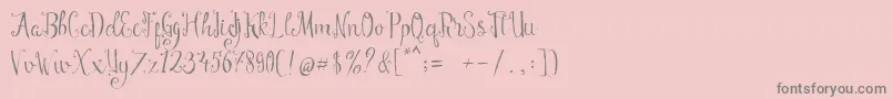 フォントManny Script – ピンクの背景に灰色の文字